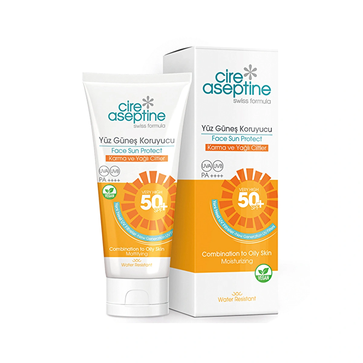 Cire Aseptine Yüz Güneş Koruyucu Krem Karma ve Yağlı Ciltler 50+ SPF.webp