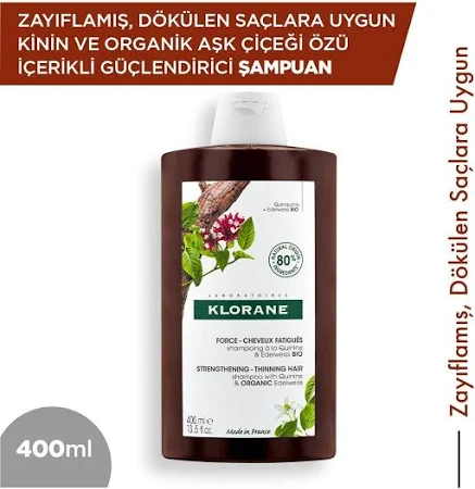 Klorane Kinin ve Organik Aşk Çiçeği Özlü Güçlendirici Şampuan.webp