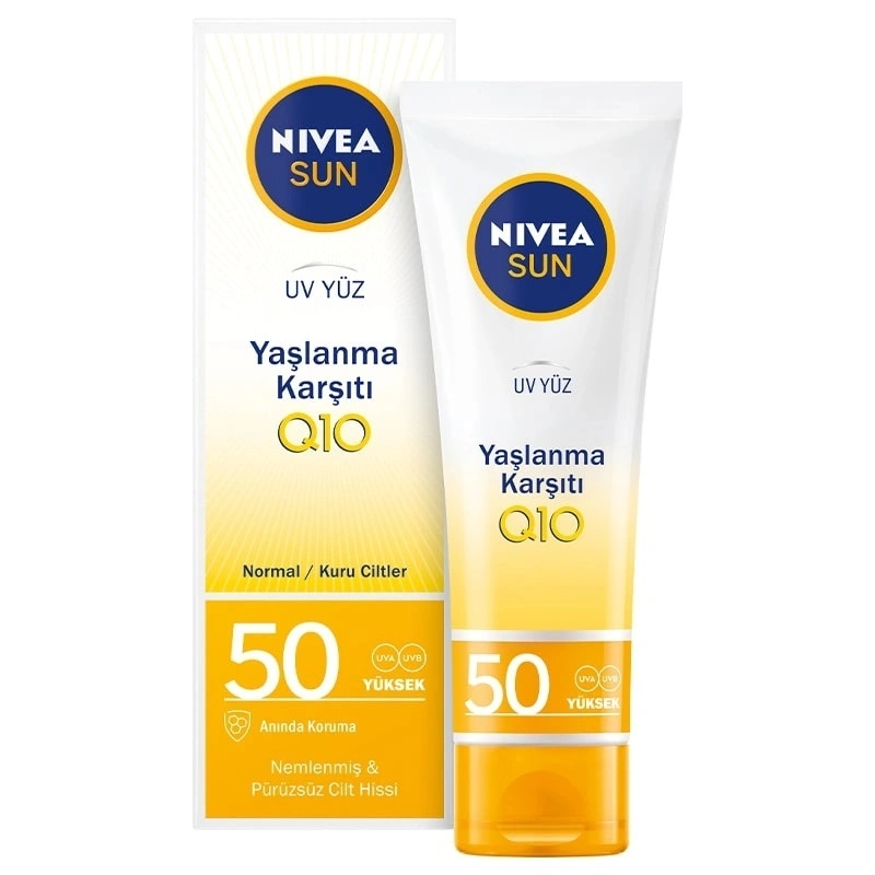 Nivea Sun Q10 SPF 50+ Yaşlanma ve Leke Karşıtı Yüz Güneş Kremi.webp
