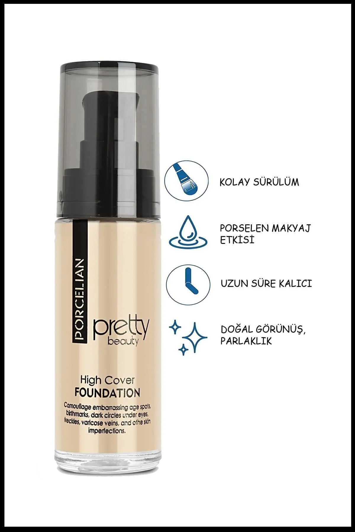Pretty Beauty High Cover Yüksek Kapatıcı Etkili Porselen Fondöten.WEBP
