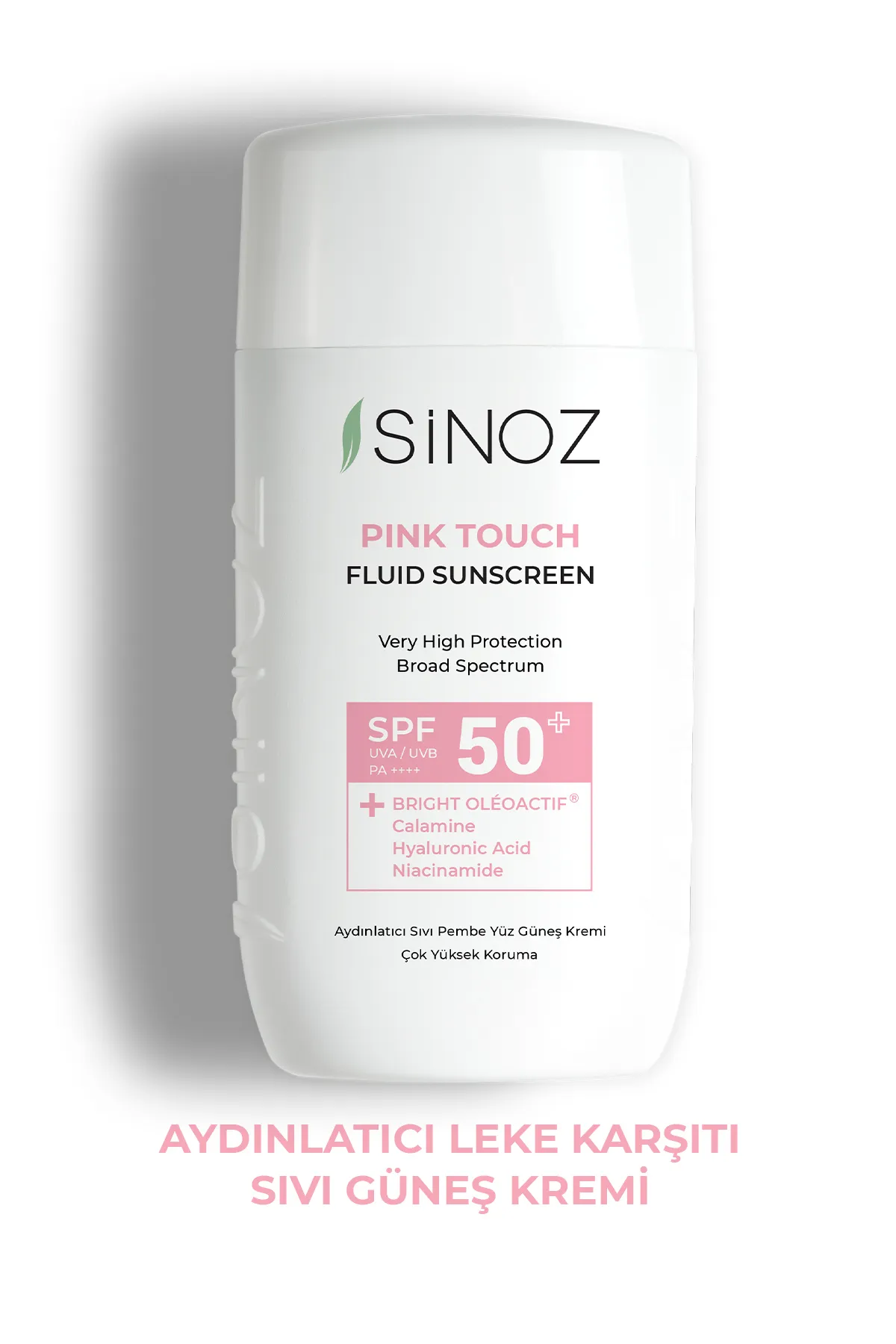 Sinoz SPF50+ Pink Touch Aydınlatıcı Sıvı Yüz Güneş Kremi.WEBP
