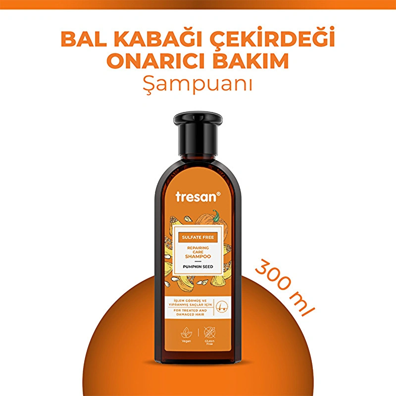 Tresan Bal Kabağı Çekirdeği Onarıcı Sülfatsız Bakım Şampuanı.webp