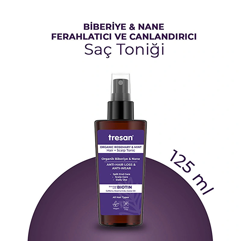 Tresan Organik Biberiye & Nane Dökülme ve Yıpranma Karşıtı Saç Toniği.webp