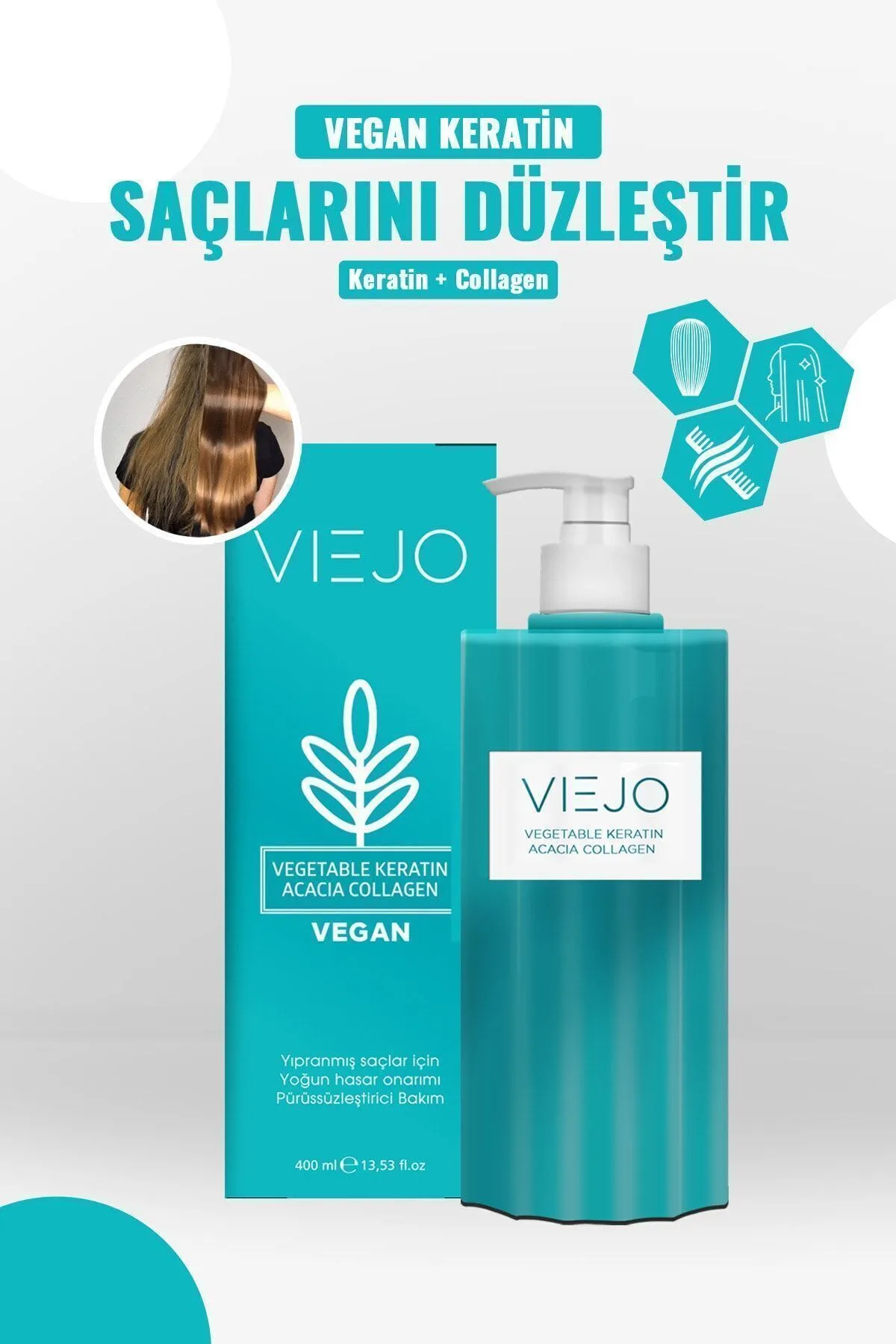 Viejo Vegan Saç Keratini - Collagen - Saç Düzleştirici.WEBP