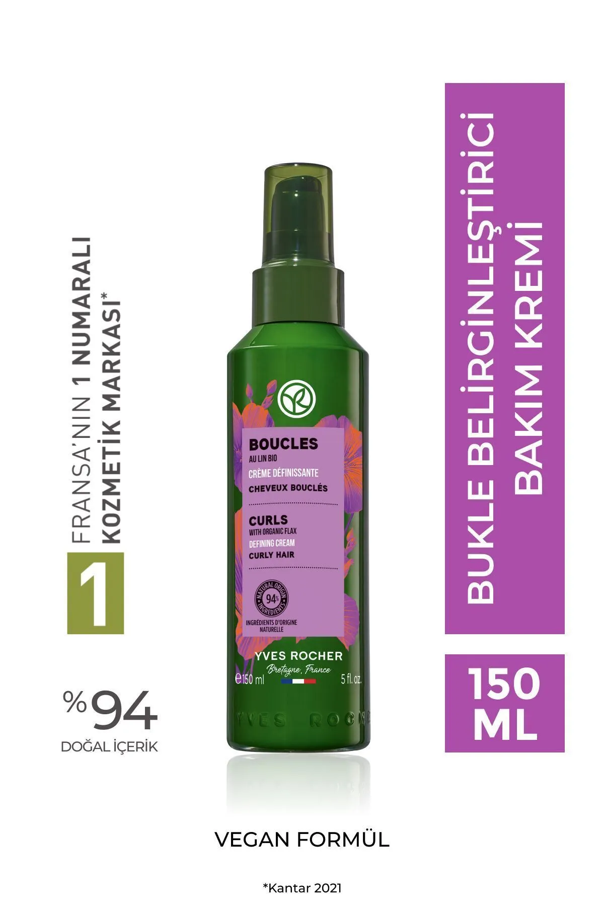 Yves Rocher Kıvırcık ve Dalgalı Saçlar İçin (Boucle) Bukle Belirginleştirici Bakım Kremi.webp