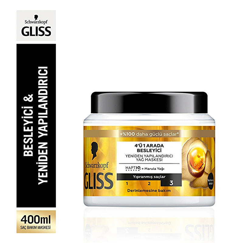 Gliss Oil Nutritive 4’ü 1 Arada Besleyici & Yeniden Yapılandırıcı Yağ Maskesi.webp