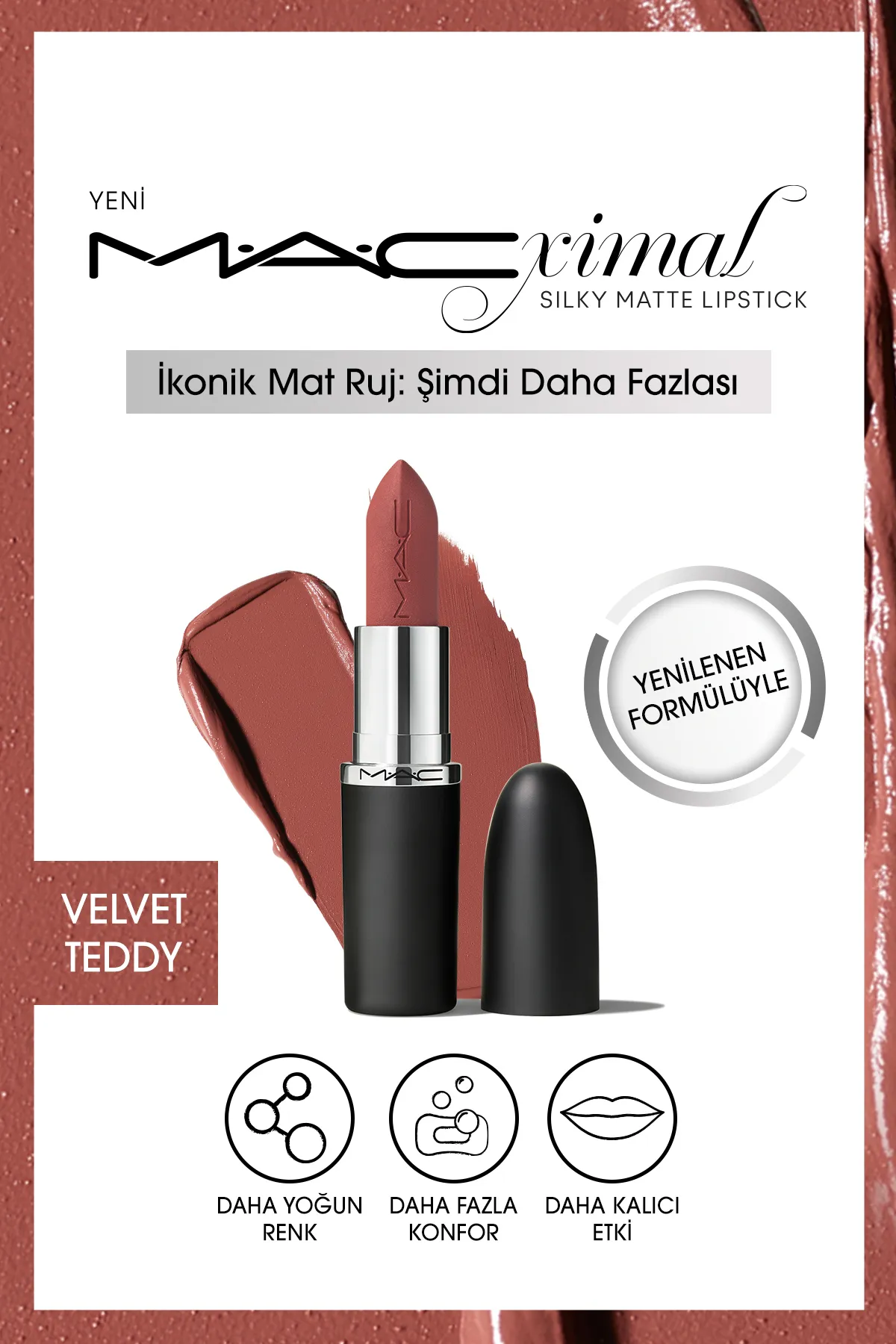 Mac M·A·CXIMAL Silky Matte Lipstick Nemlendirme Etkili Yoğun Renk Sağlayan Ruj.WEBP