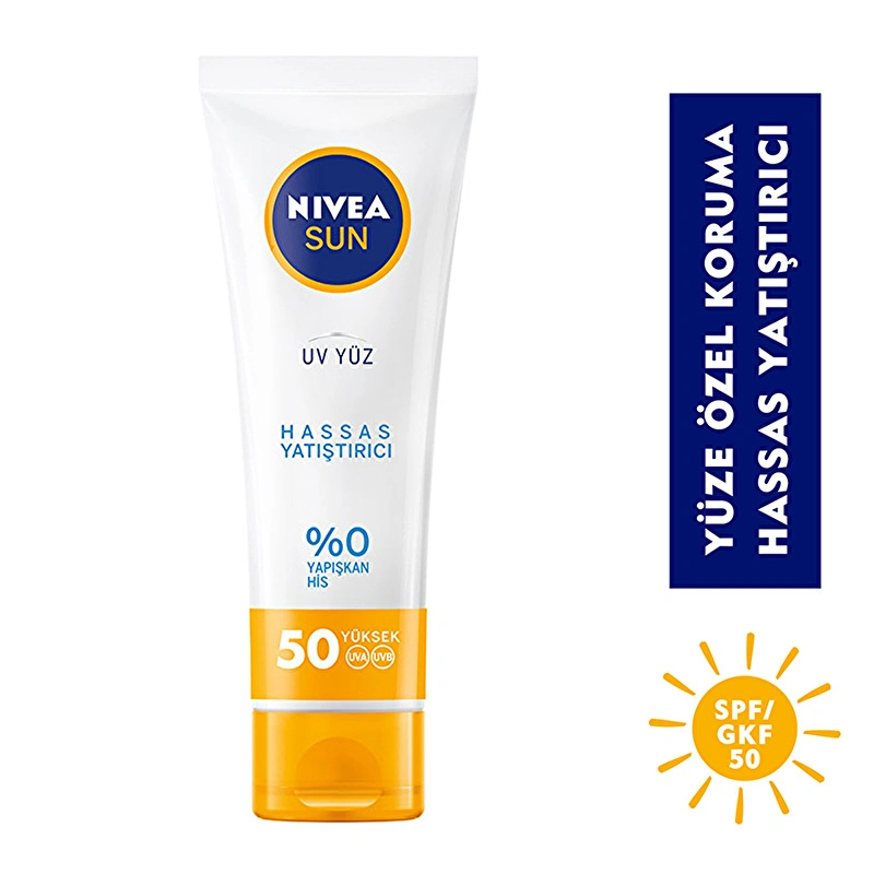 Nivea Sun SPF 50+ Hassas Yatıştırıcı Nemlendirici Yüz Güneş Krem.webp