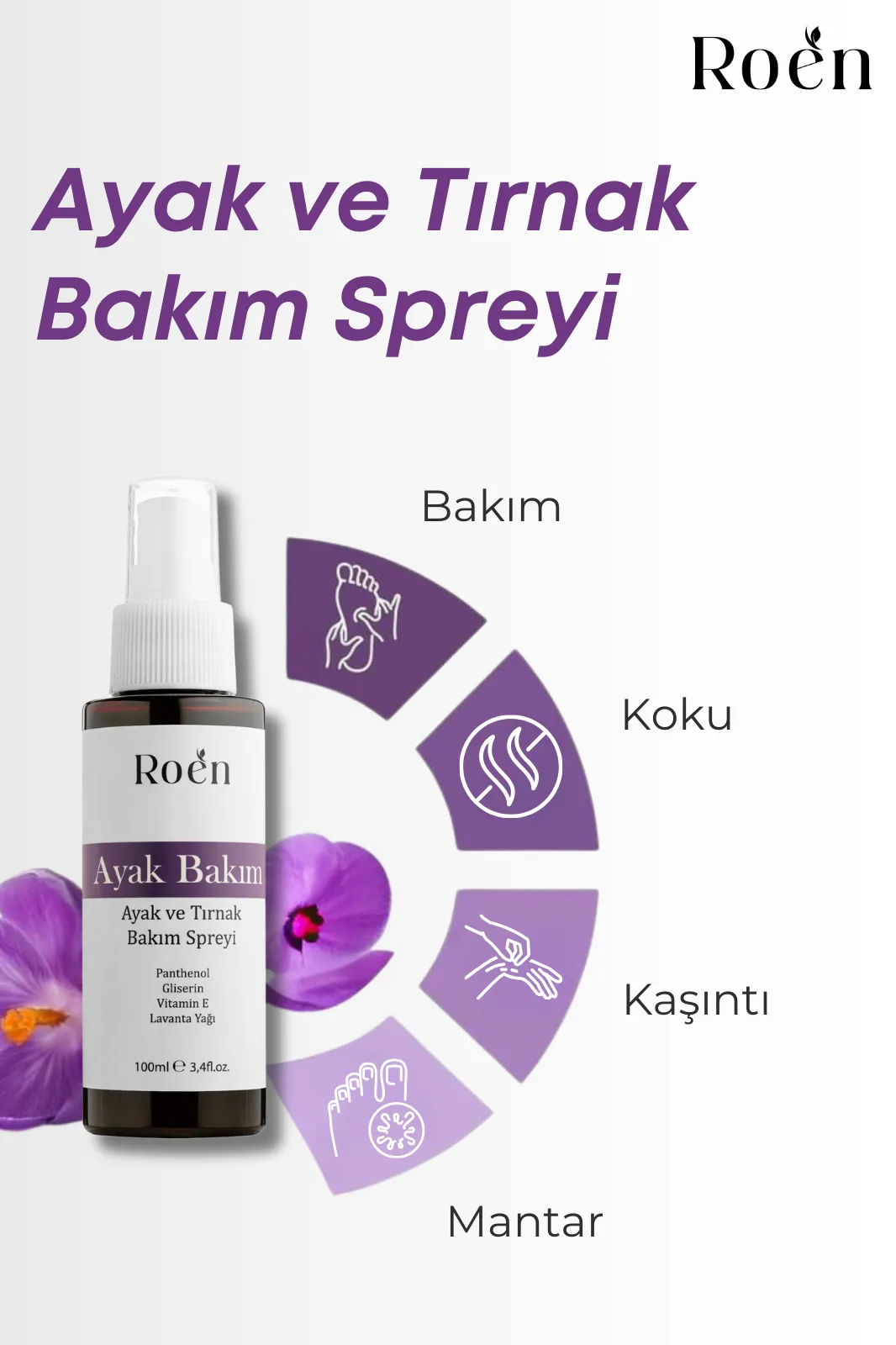 Roen Ayak ve Tırnak Mantarı Karşıtı Koku Giderici Bakım Spreyi.webp