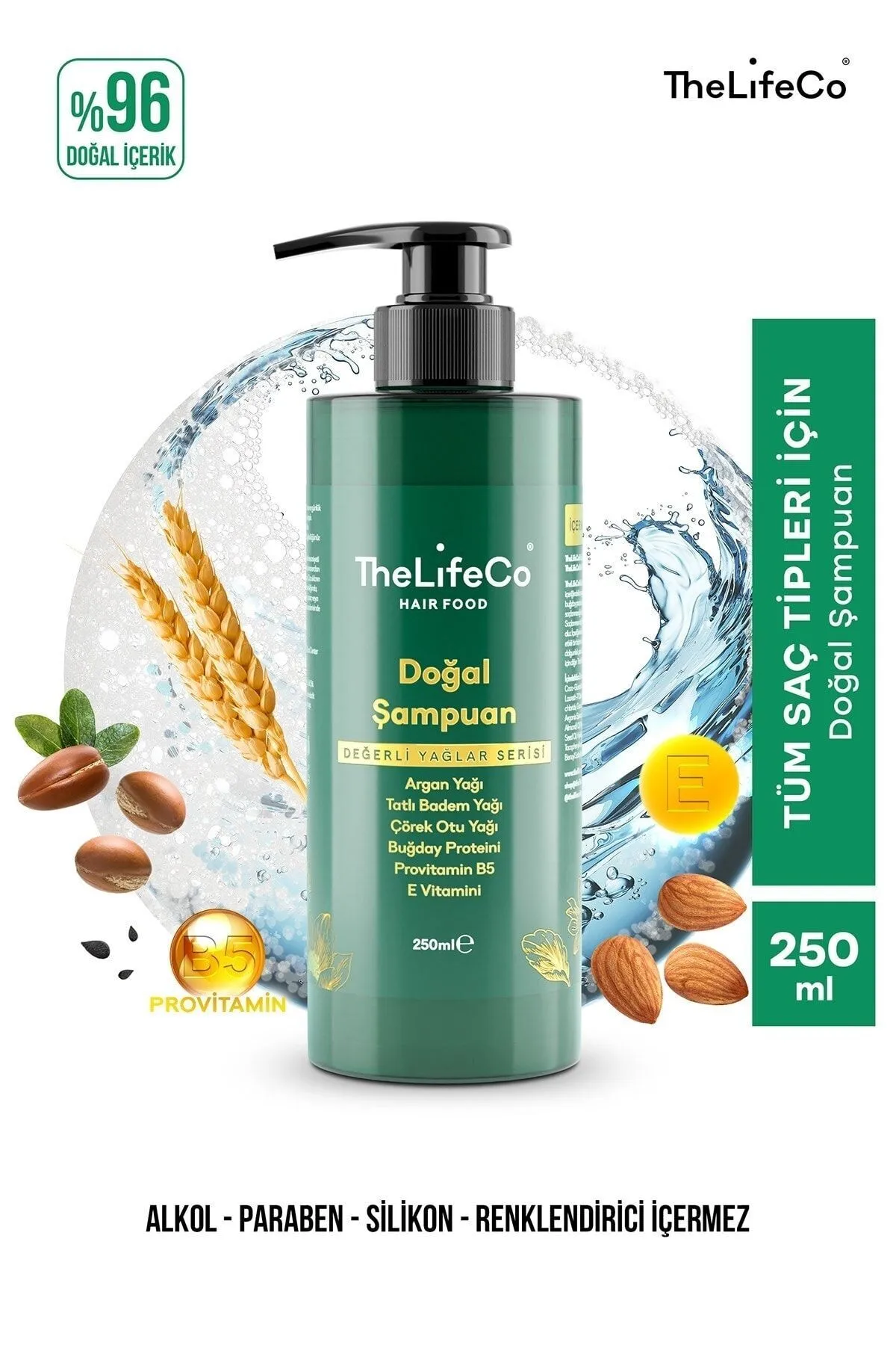 TheLifeCo Hairfood Değerli Yağlar Serisi Doğal Şampuan.webp
