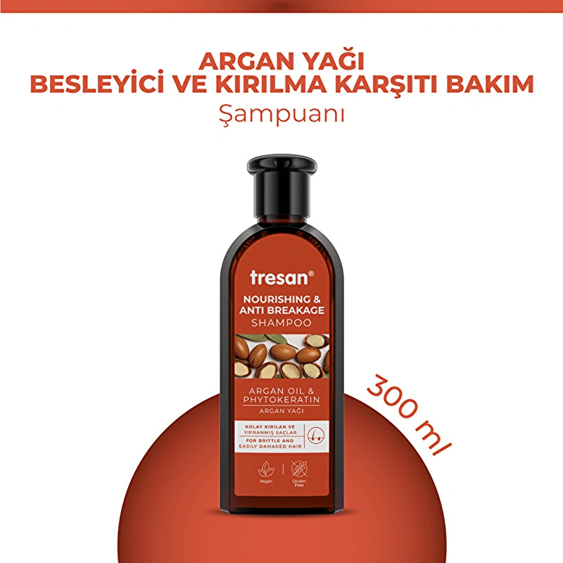 Tresan Argan Yağı & Phytokeratin Besleyici ve Kırılma Karşıtı Bakım Şampuanı.webp